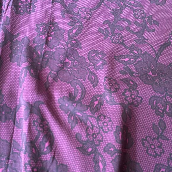 Torrid 2X Purple Floral Wide Leg Jumpsuit Flutter Sleeve Pockets lace pattern - Picture 3 of 10